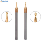 Micro Ball Nose End Mill 2 Flutes R0.1-0.45mm Tungsten Steel CNC Milling Cutter TiCN Engraving Bit Coated Milling Bit